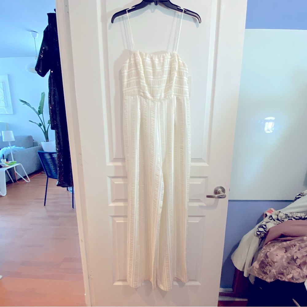 Endless Rose Long Jumpsuit - Off White / Cream - size Medium - NEW with tag
